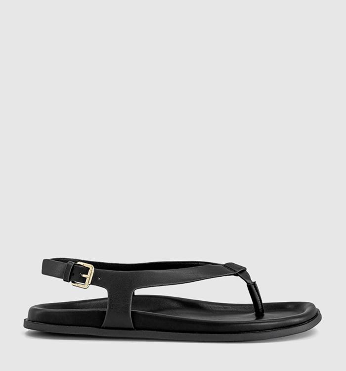 OFFICE Sabrina Slingback Toepost Footbed Sandals Black