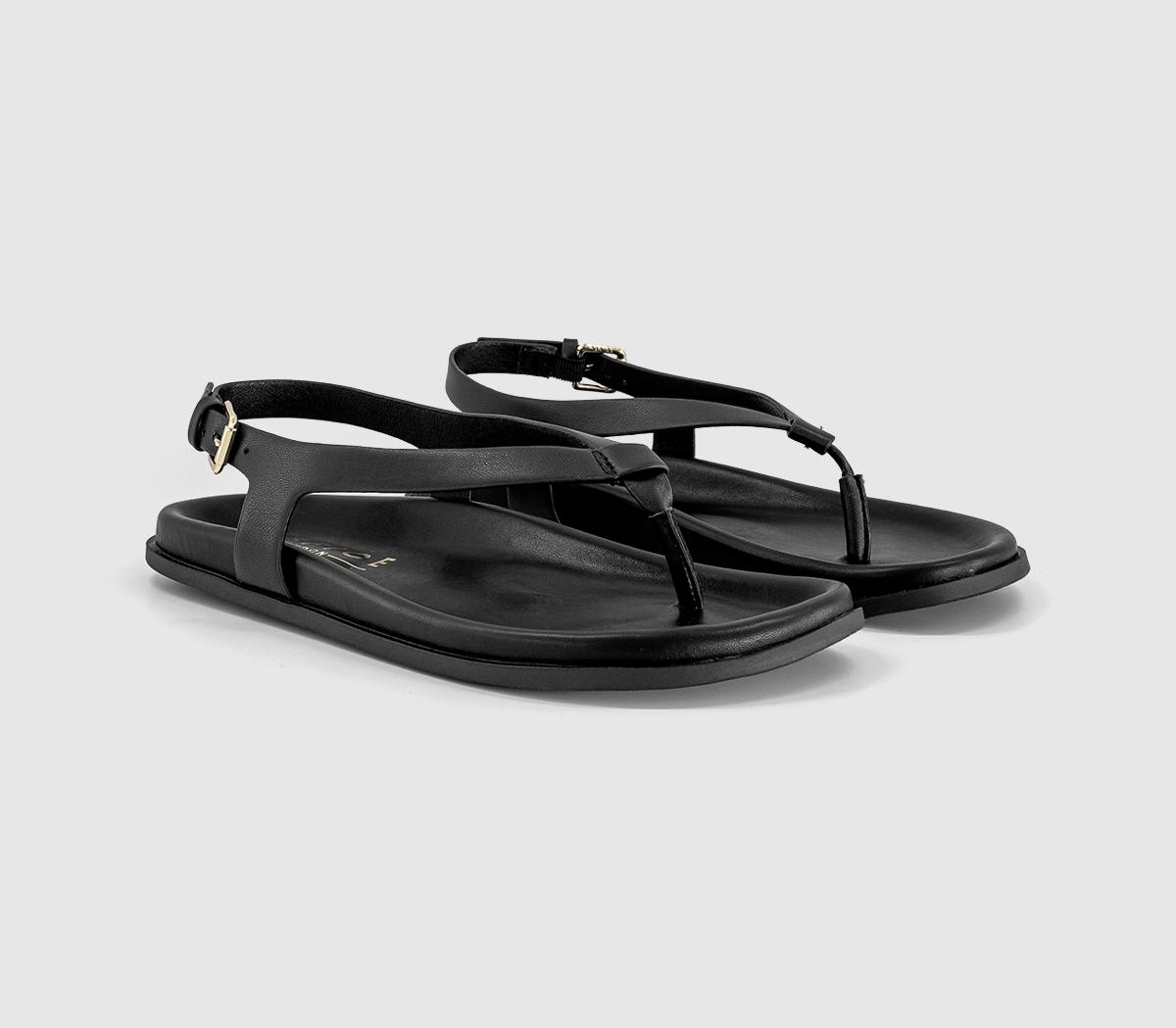 OFFICESabrina Slingback Toepost Footbed SandalsBlack