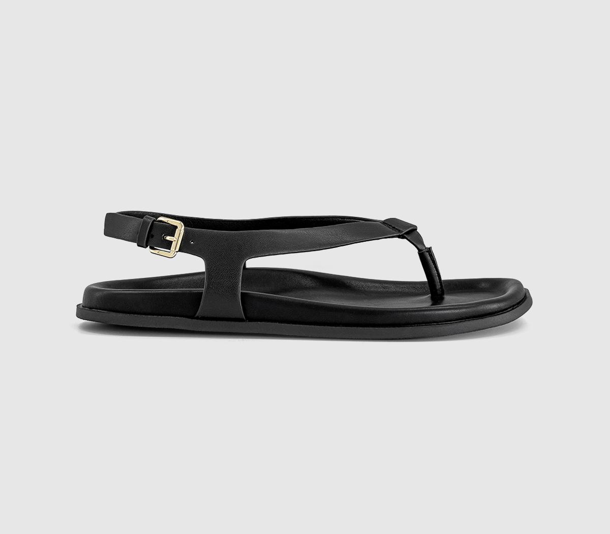 OFFICESabrina Slingback Toepost Footbed SandalsBlack