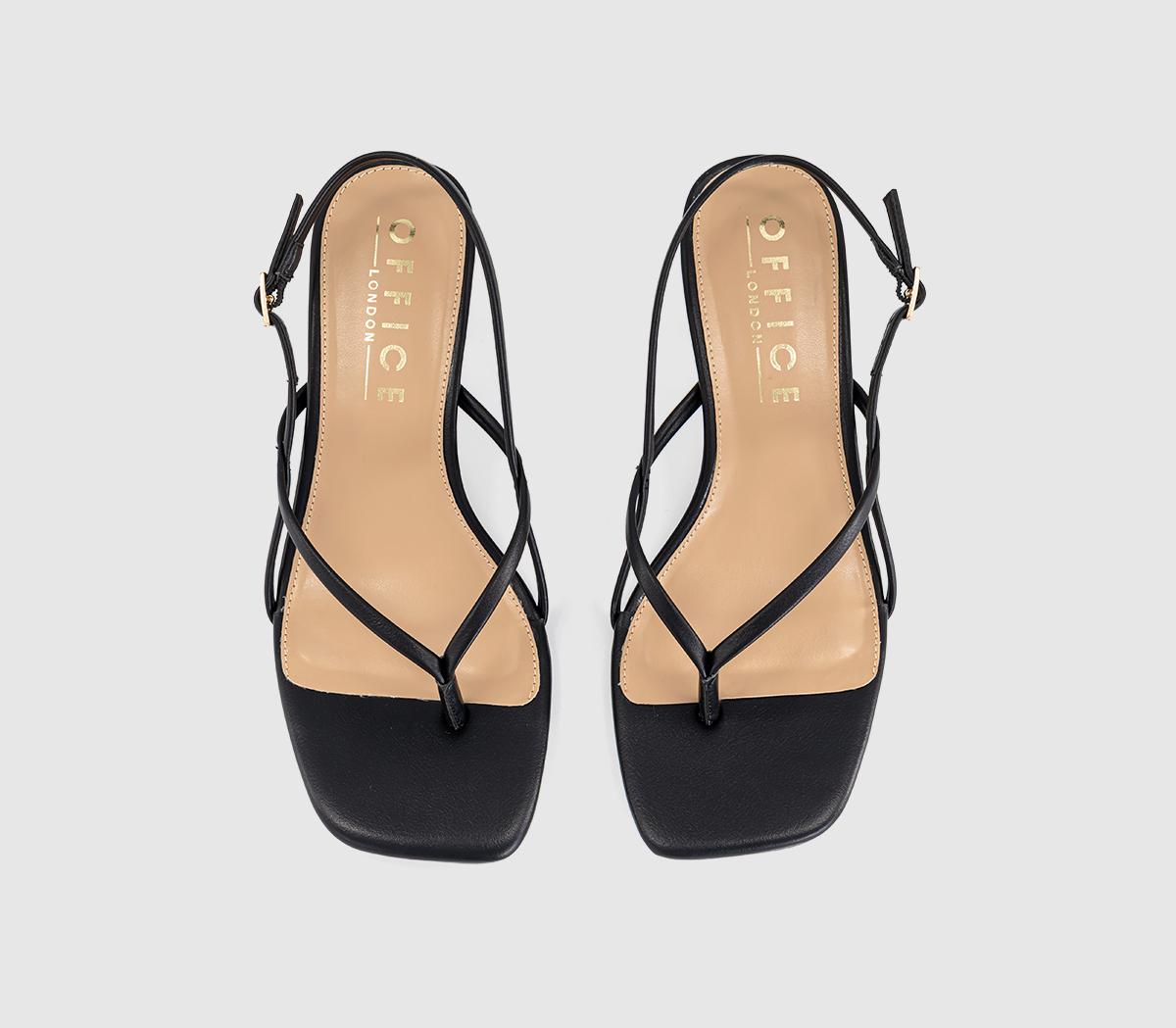 OFFICEMokka Toepost Slingback Heeled SandalsBlack