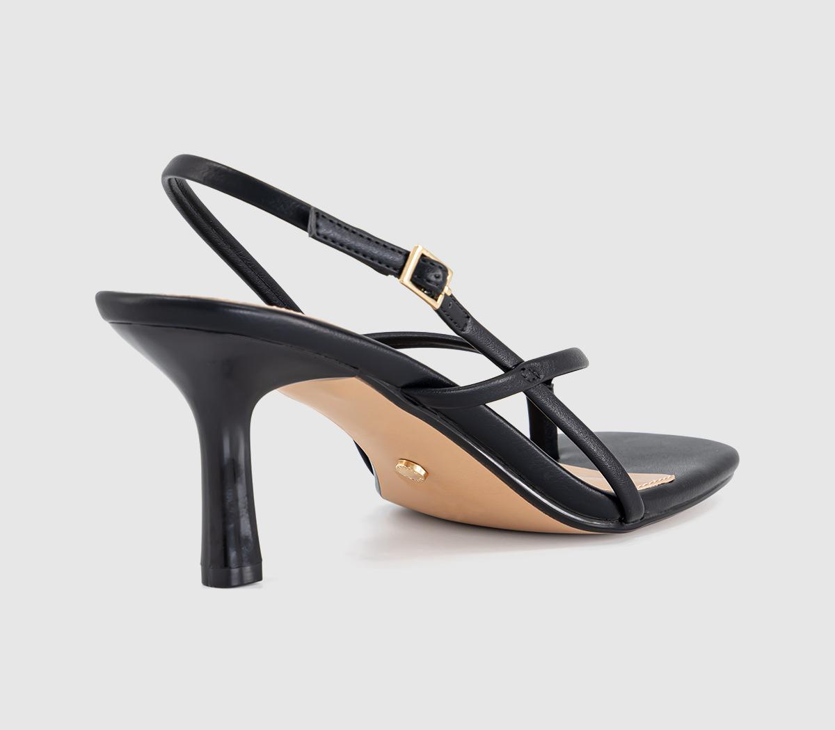OFFICEMokka Toepost Slingback Heeled SandalsBlack
