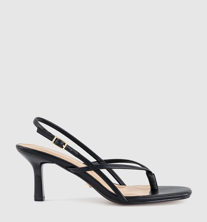 OFFICE Mokka Toepost Slingback Heeled Sandals Black