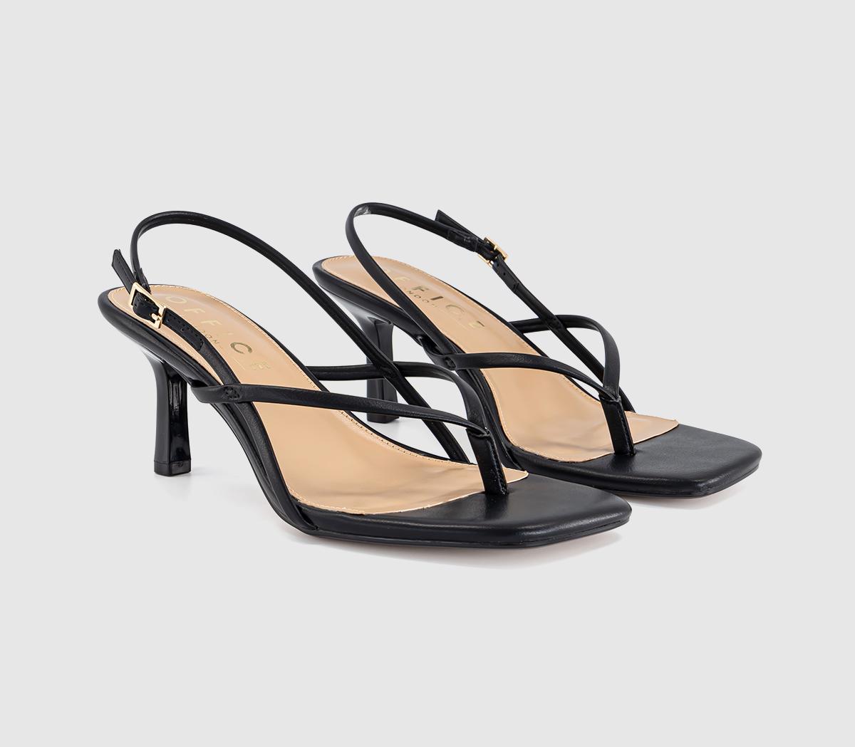 OFFICEMokka Toepost Slingback Heeled SandalsBlack