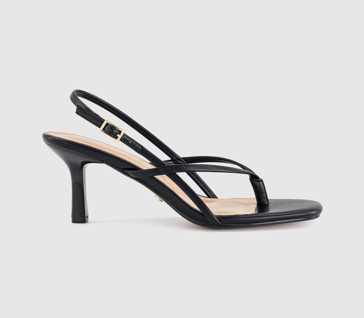 OFFICEMokka Toepost Slingback Heeled SandalsBlack