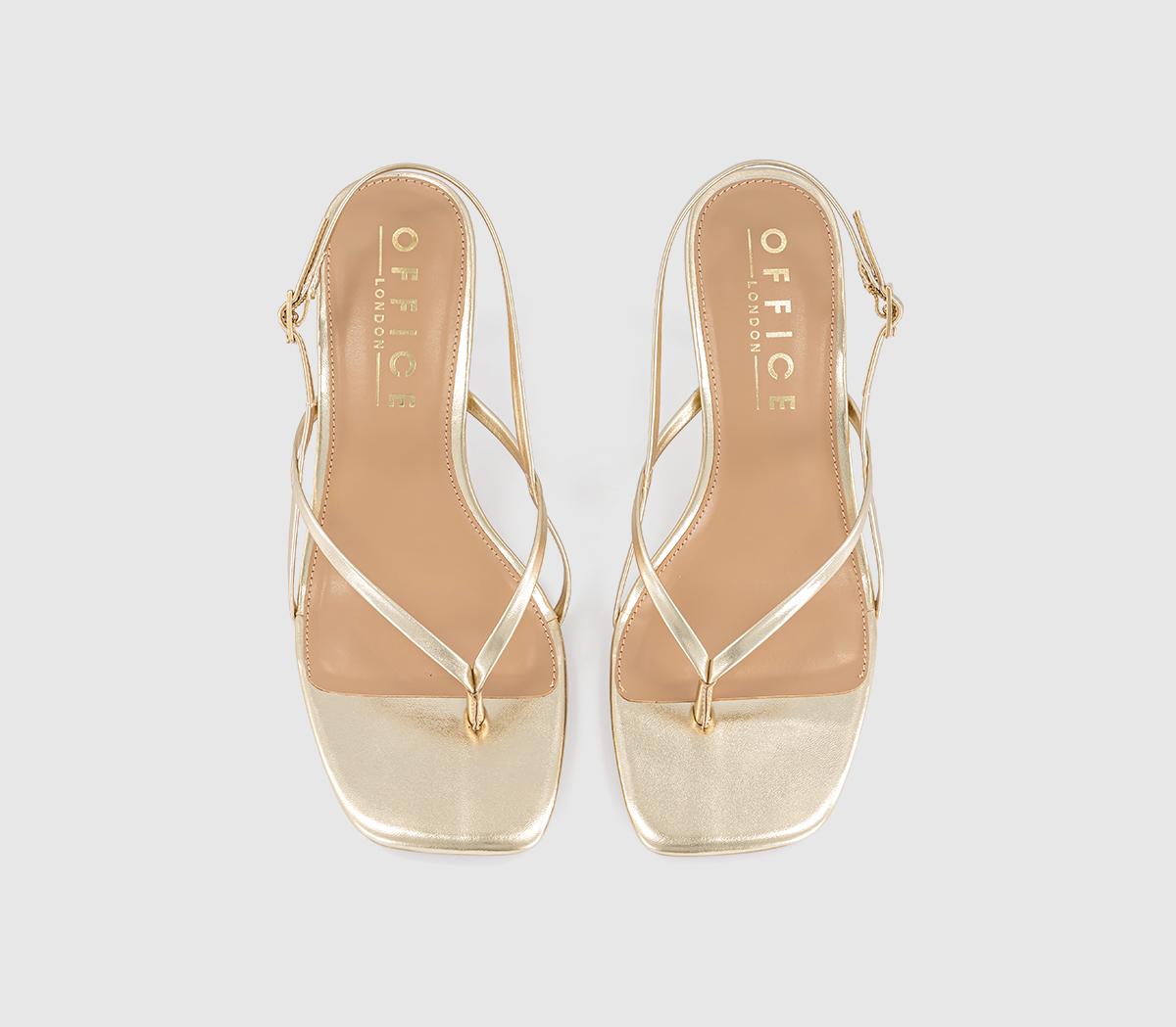 OFFICEMokka Toepost Slingback Heeled SandalsGold