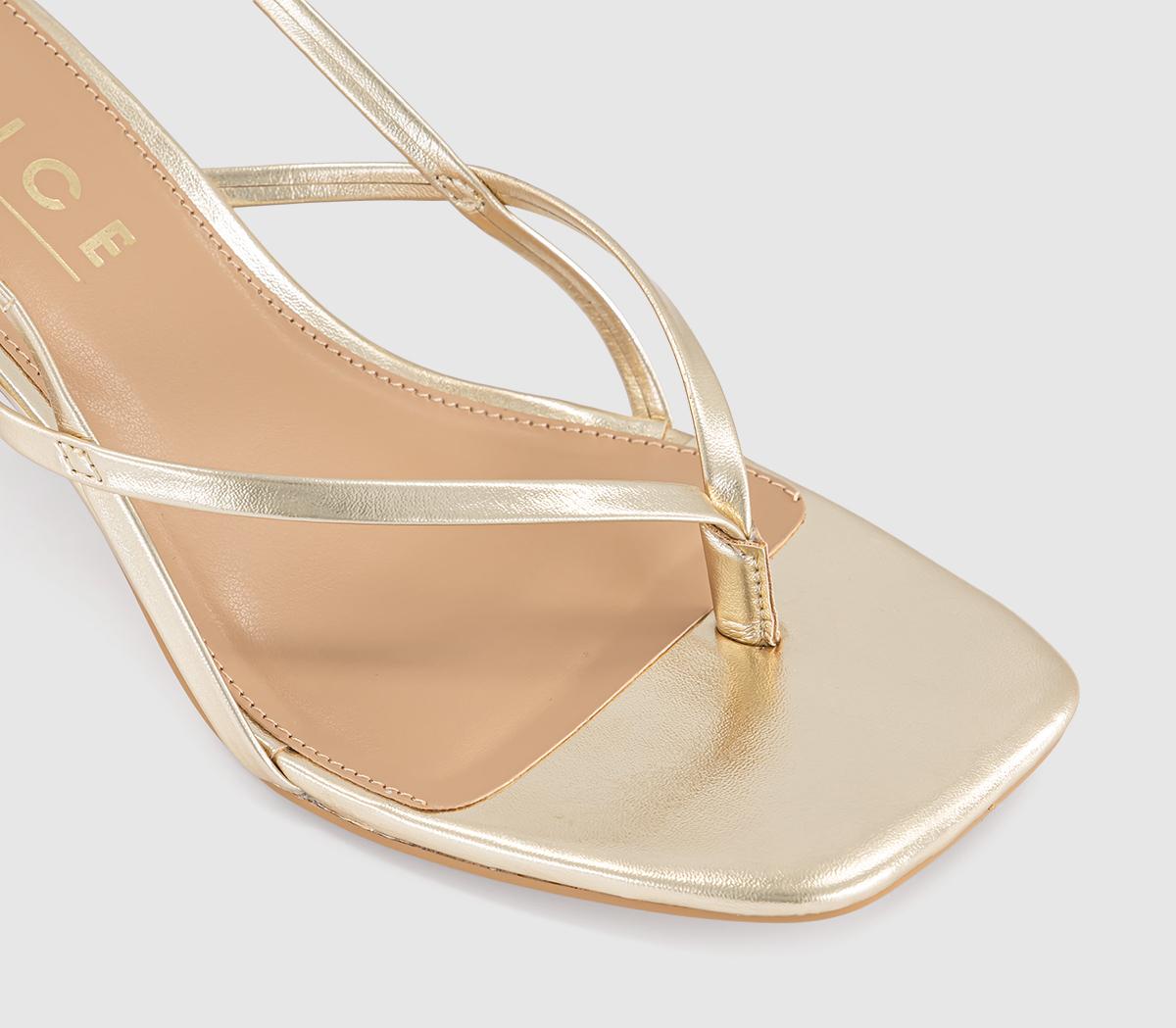 OFFICEMokka Toepost Slingback Heeled SandalsGold
