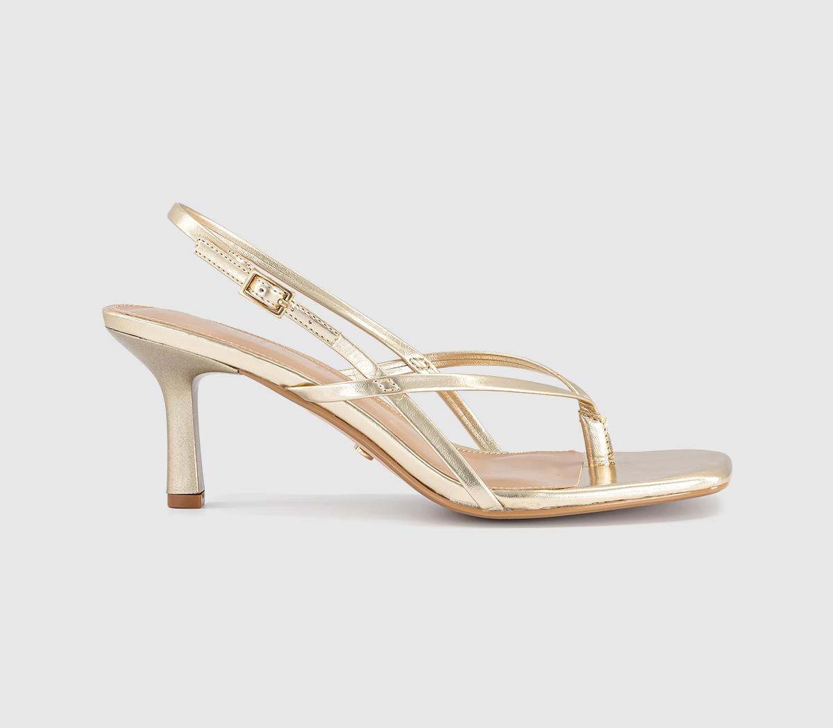 OFFICEMokka Toepost Slingback Heeled SandalsGold