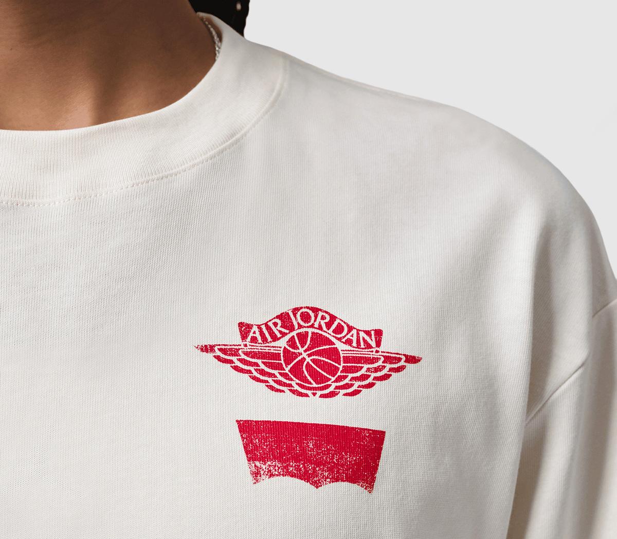 Jordan Air Jordan x Levi's Long Sleeve Tee Grey - Men's Clothing