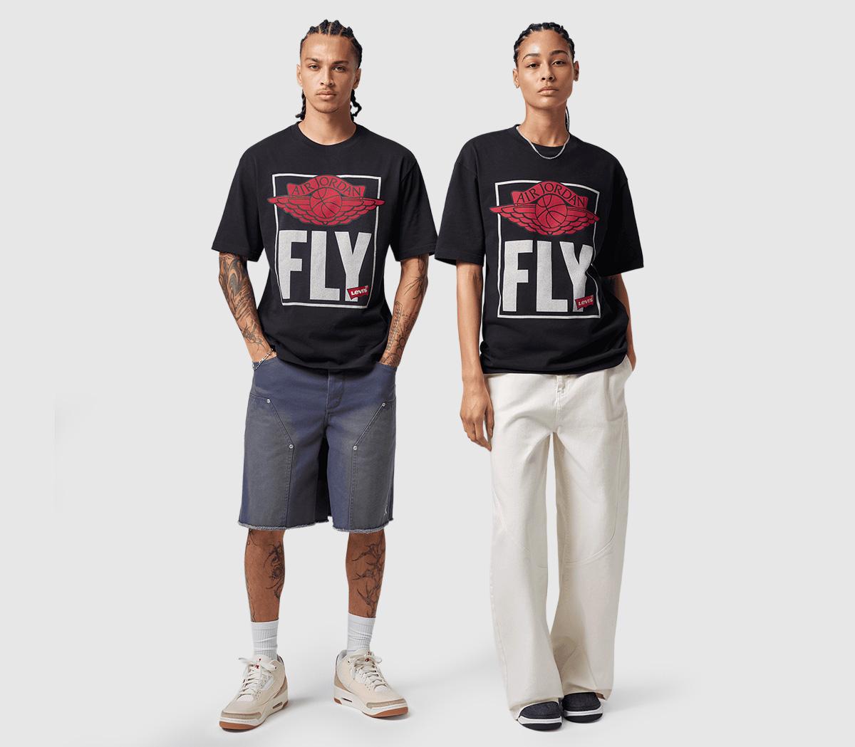 Jordan Air Jordan x Levi's Short Sleeve Tee Red - Men's Clothing