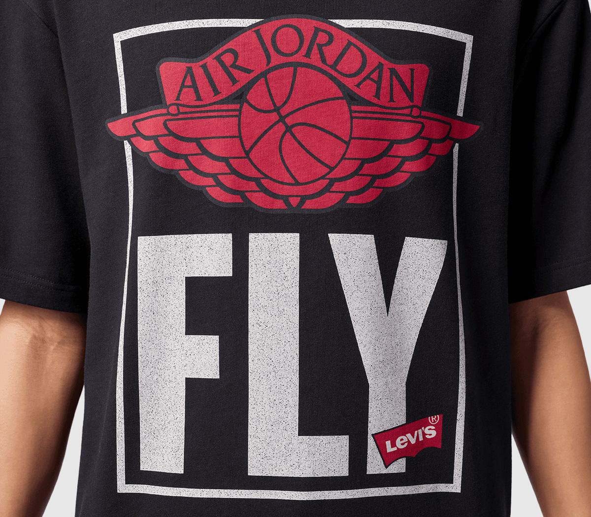 Jordan Air Jordan x Levi's Short Sleeve Tee Red - Men's Clothing