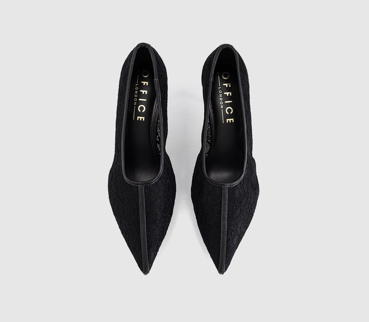 OFFICEMaster Lace High Vamp Court HeelsBlack