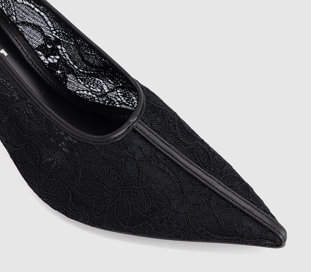OFFICEMaster Lace High Vamp Court HeelsBlack
