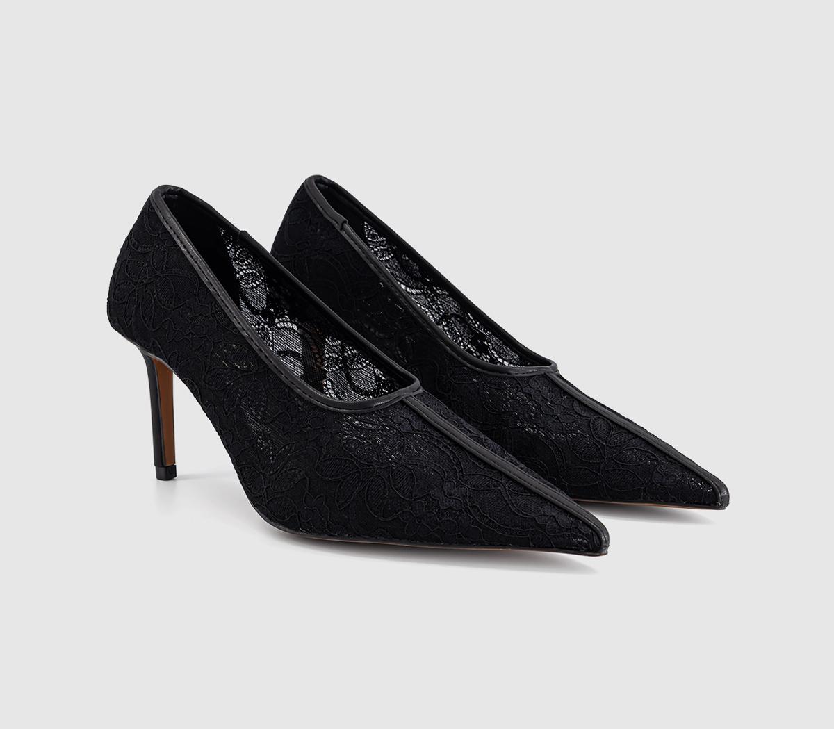 OFFICEMaster Lace High Vamp Court HeelsBlack