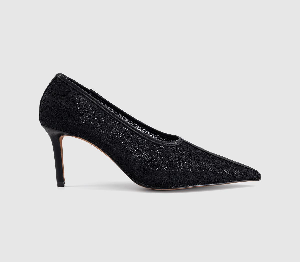 OFFICEMaster Lace High Vamp Court HeelsBlack