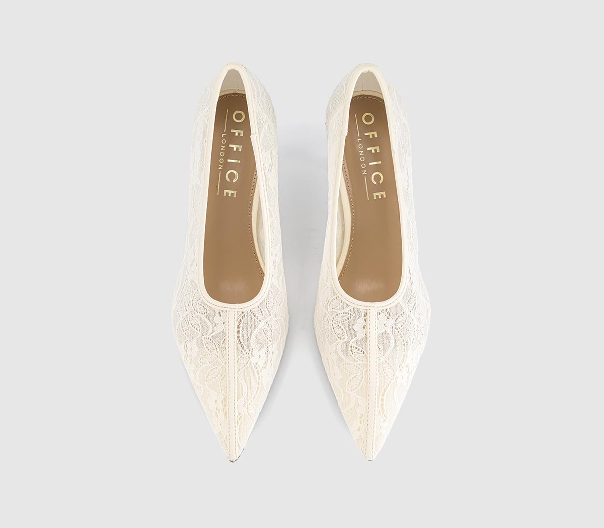 OFFICEMaster Lace High Vamp Court HeelsWhite