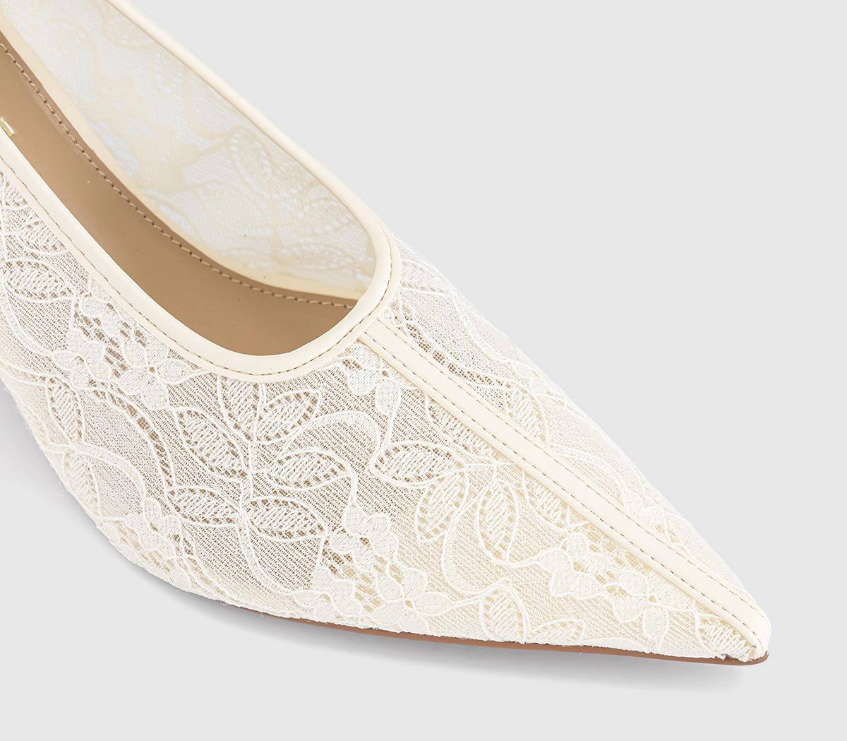 OFFICEMaster Lace High Vamp Court HeelsWhite