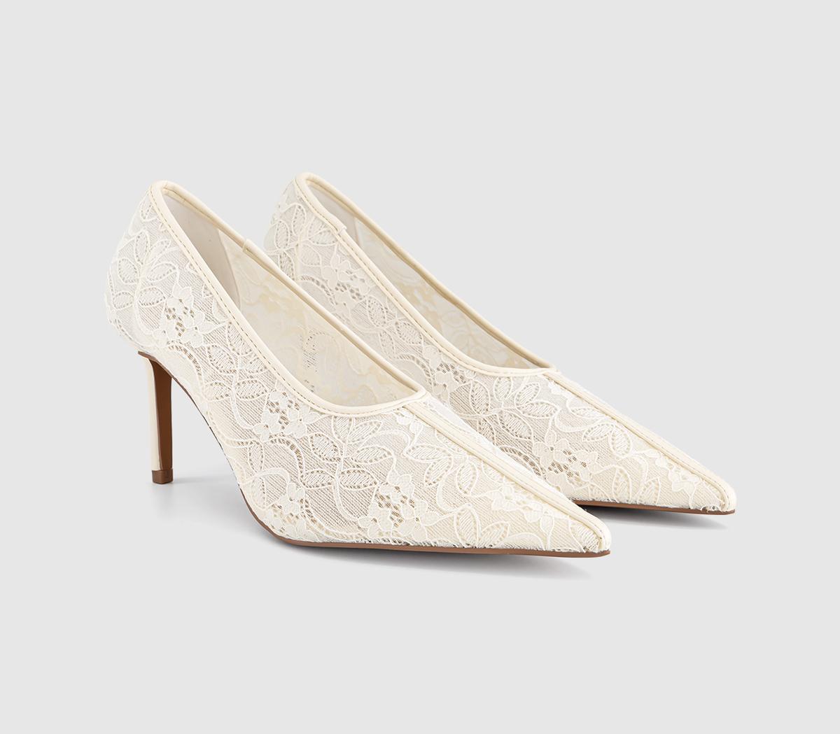 OFFICEMaster Lace High Vamp Court HeelsWhite