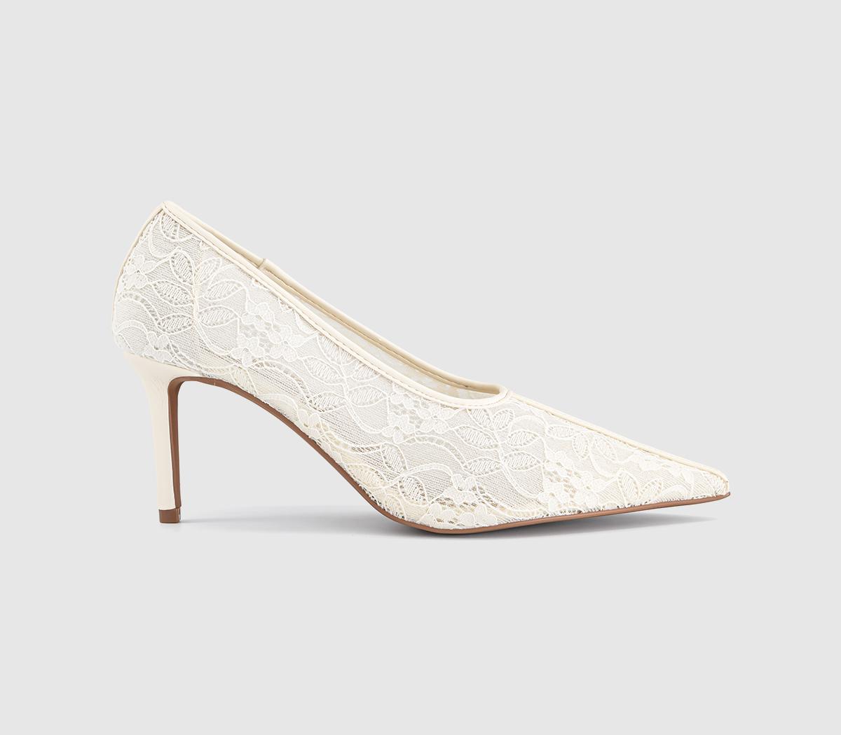 OFFICEMaster Lace High Vamp Court HeelsWhite