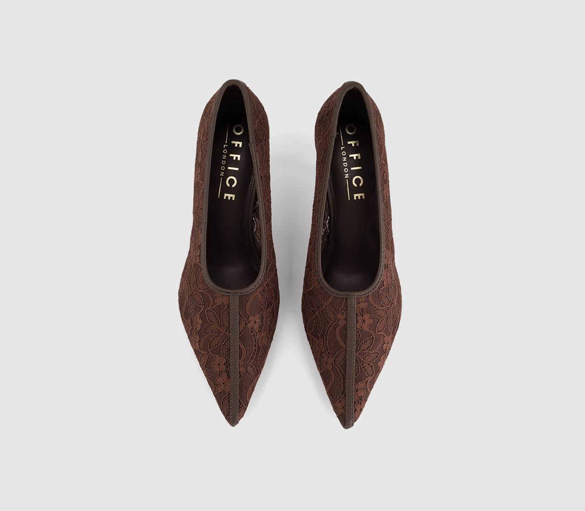 OFFICEMaster Lace High Vamp Court HeelsBrown