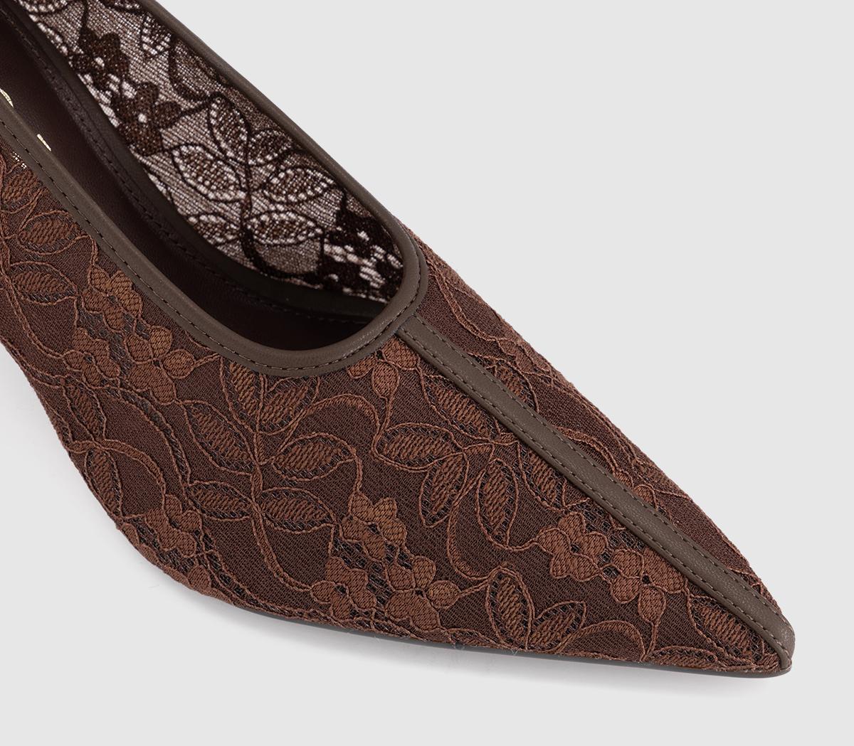 OFFICEMaster Lace High Vamp Court HeelsBrown