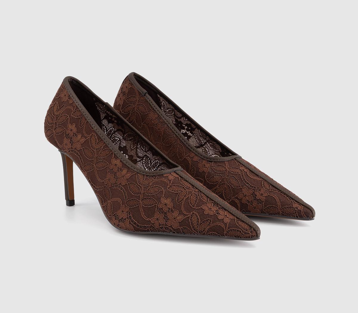 OFFICEMaster Lace High Vamp Court HeelsBrown