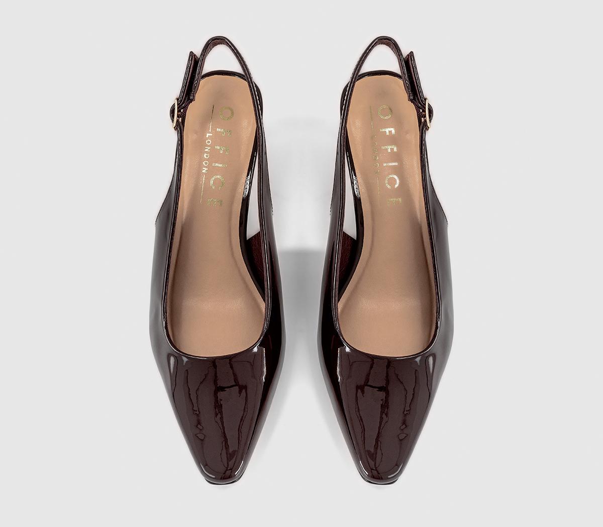 OFFICEMacie Chisel Toe Slingback Court HeelsBurgundy Patent