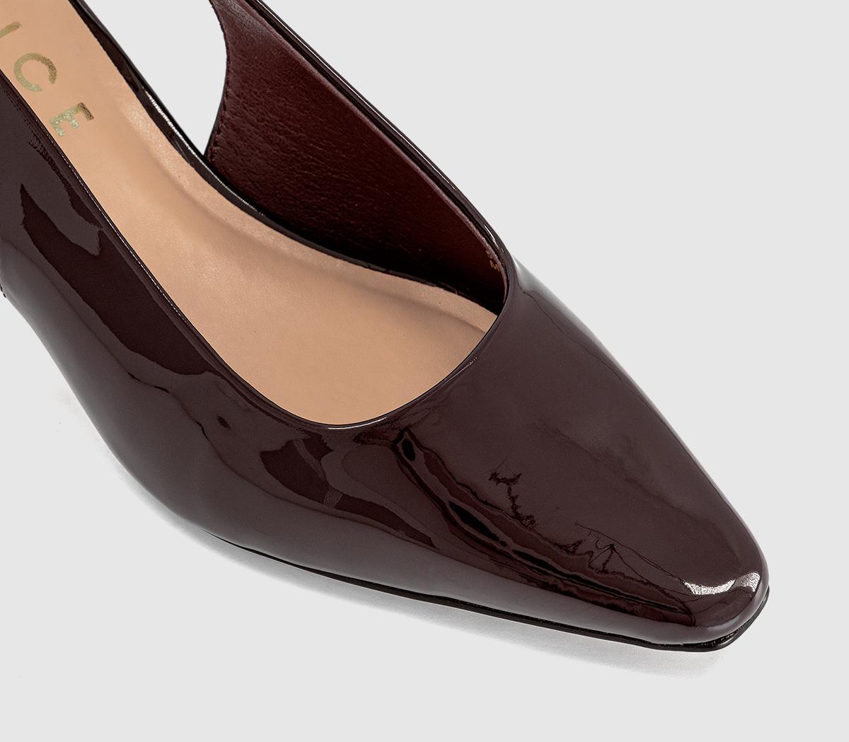 OFFICEMacie Chisel Toe Slingback Court HeelsBurgundy Patent
