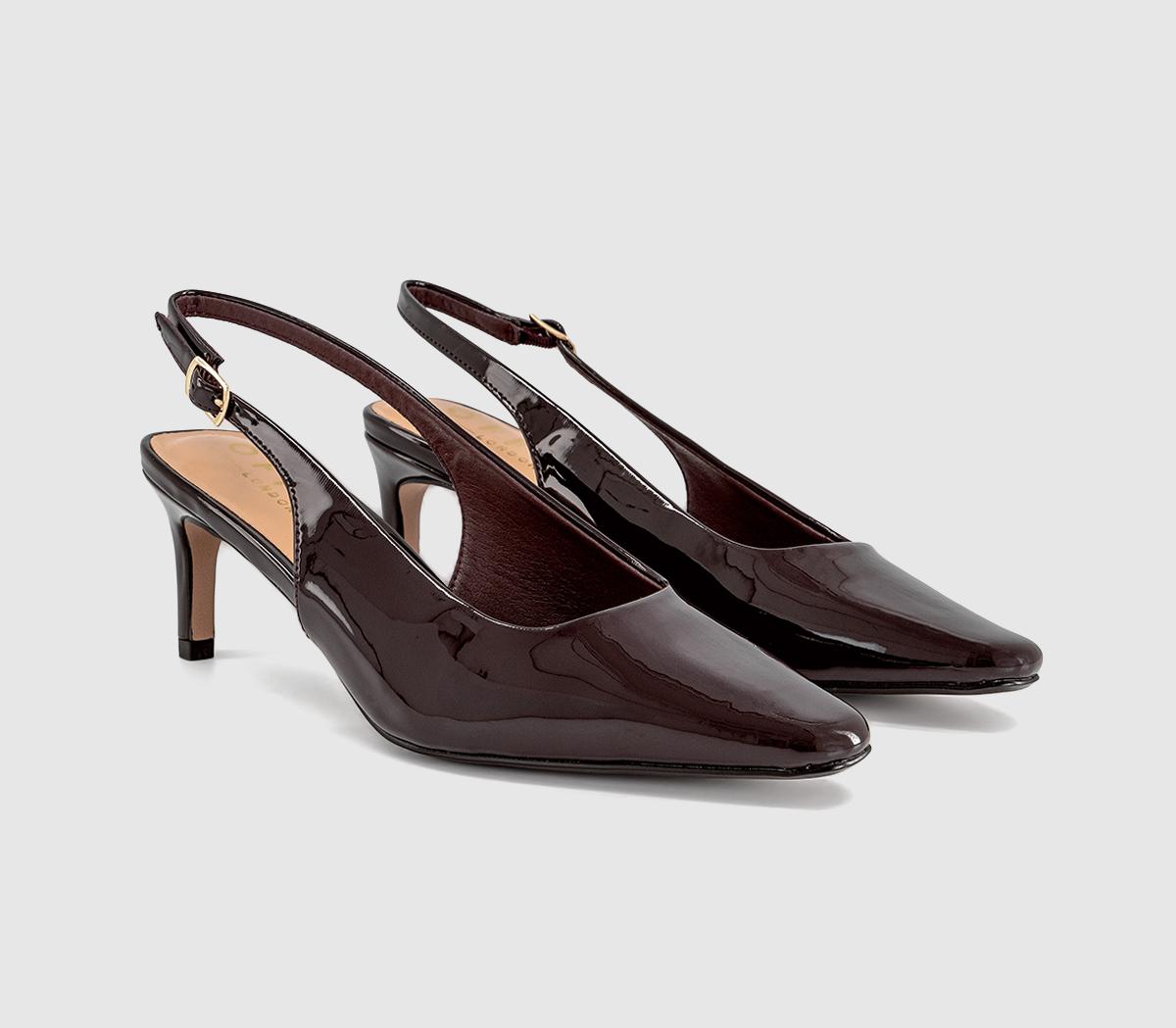 OFFICEMacie Chisel Toe Slingback Court HeelsBurgundy Patent
