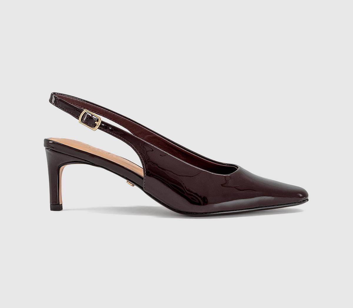 OFFICEMacie Chisel Toe Slingback Court HeelsBurgundy Patent