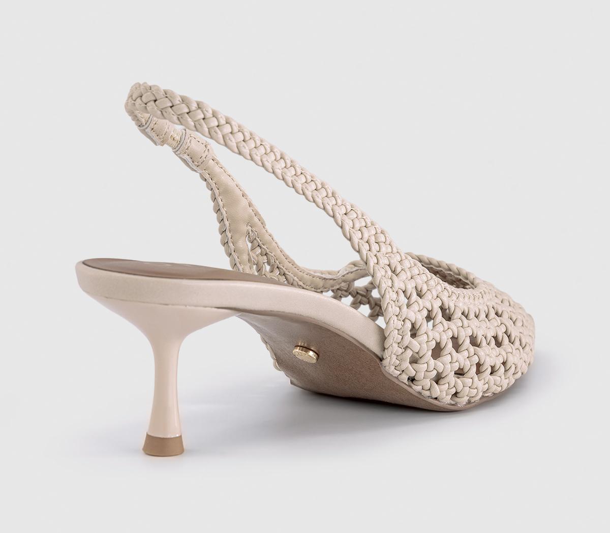 OFFICEMalaga Basket Weave Slingback Kitten HeelsCream