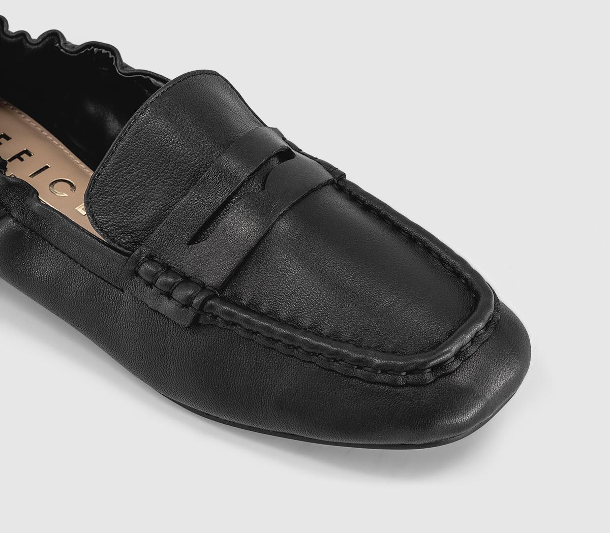 OFFICEFlux Elastic Back Penny LoafersBlack Leather