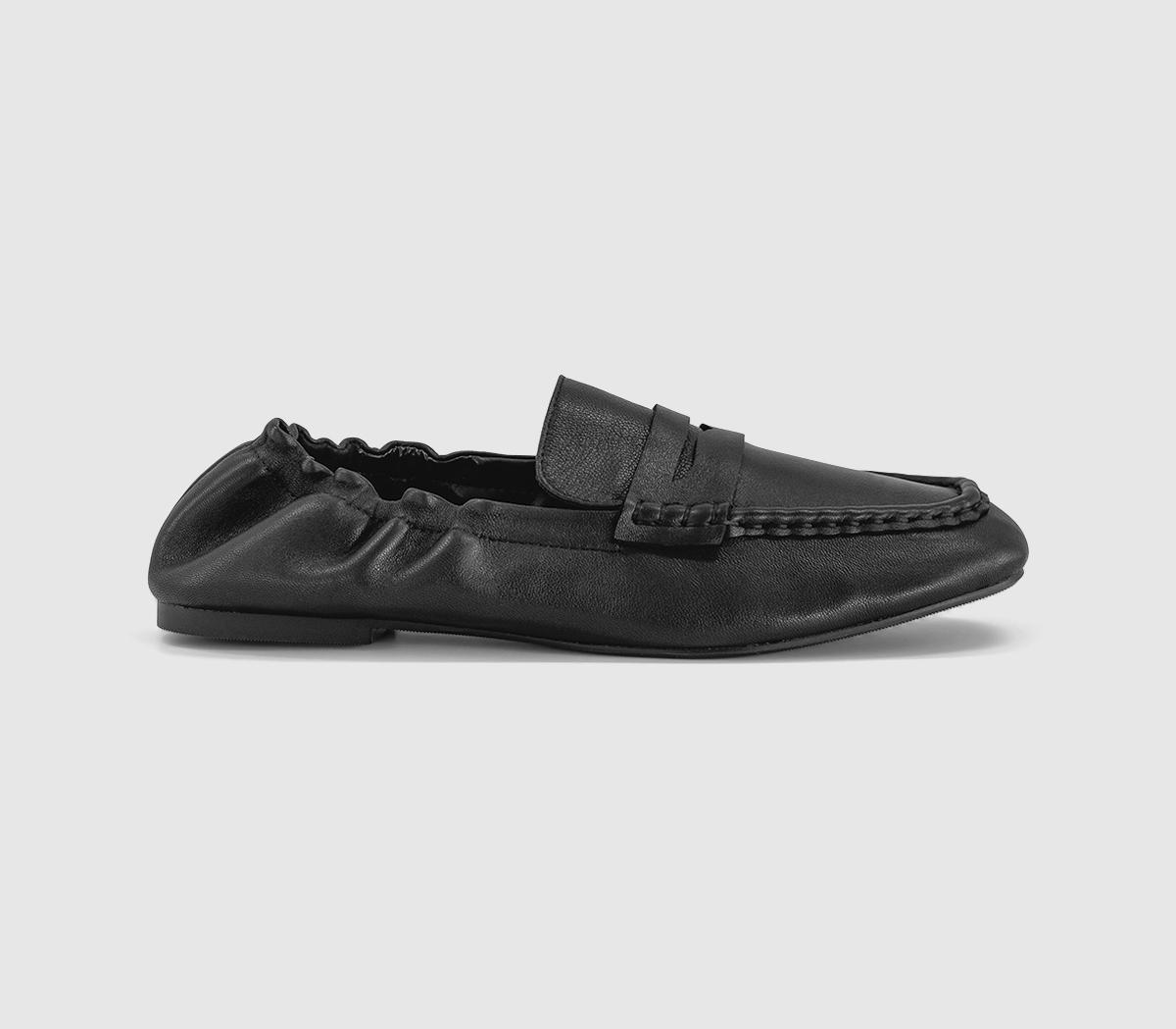 OFFICEFlux Elastic Back Penny LoafersBlack Leather