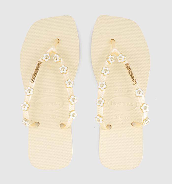 Havaianas Slim Square Stylish Flip Flops Buttercream