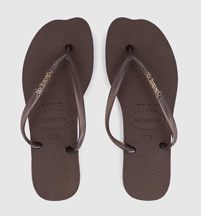 Havaianas Slim Split Flip Flops Brown
