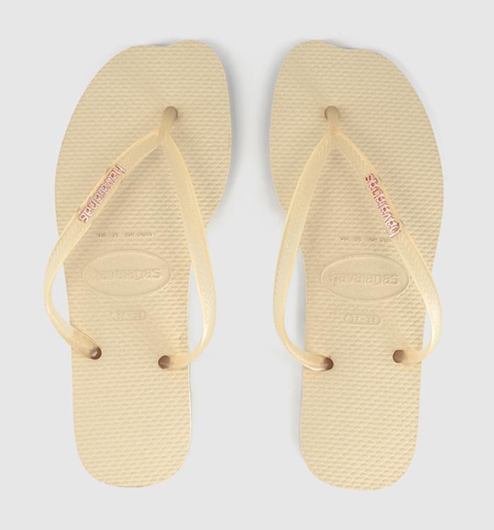 Havaianas Slim Split Flip Flops Buttercream