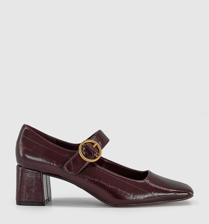OFFICE Macaroon - Single Strap Mary Jane Burgundy