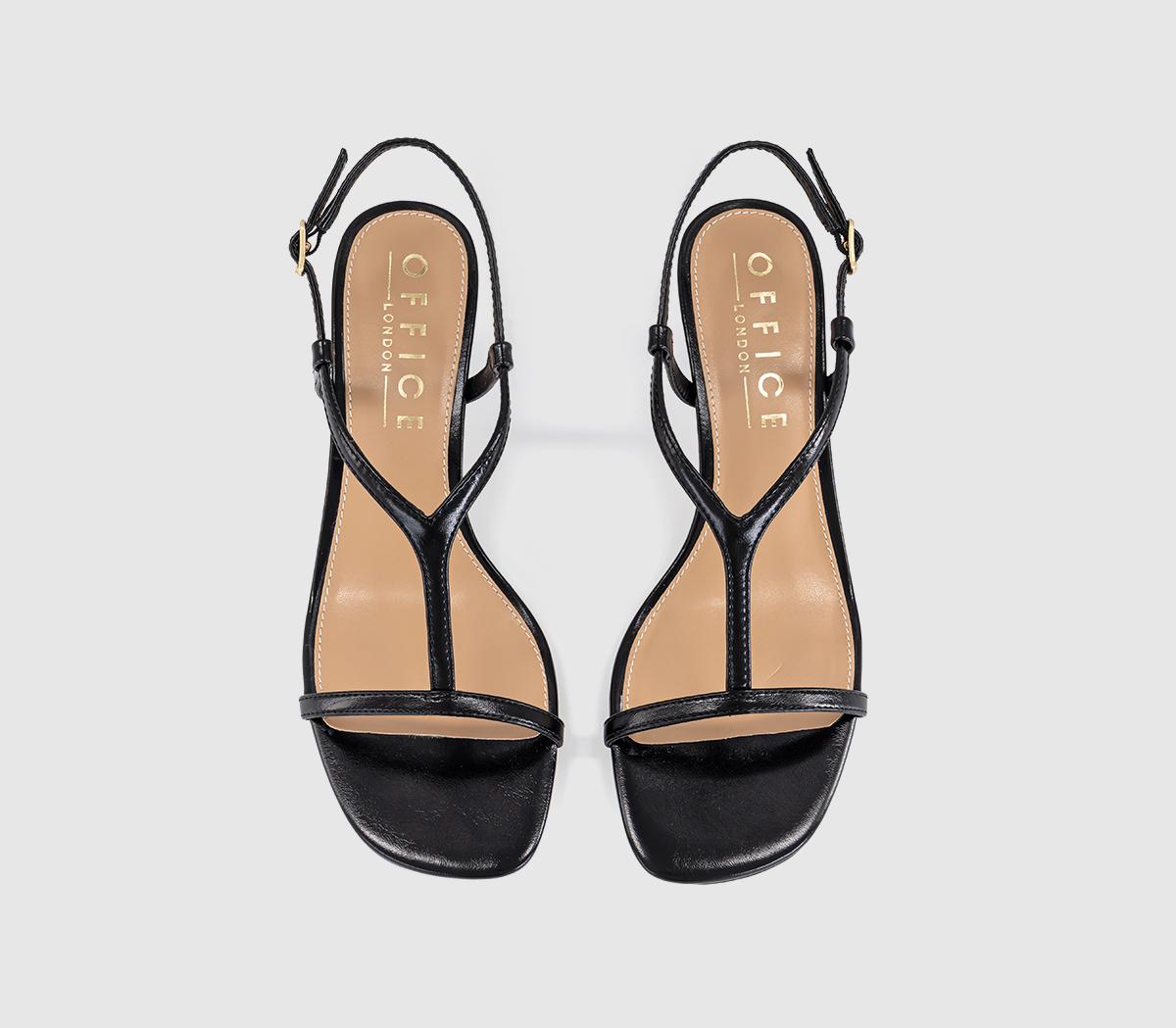 OFFICEMystery T Bar Heeled SandalsBlack