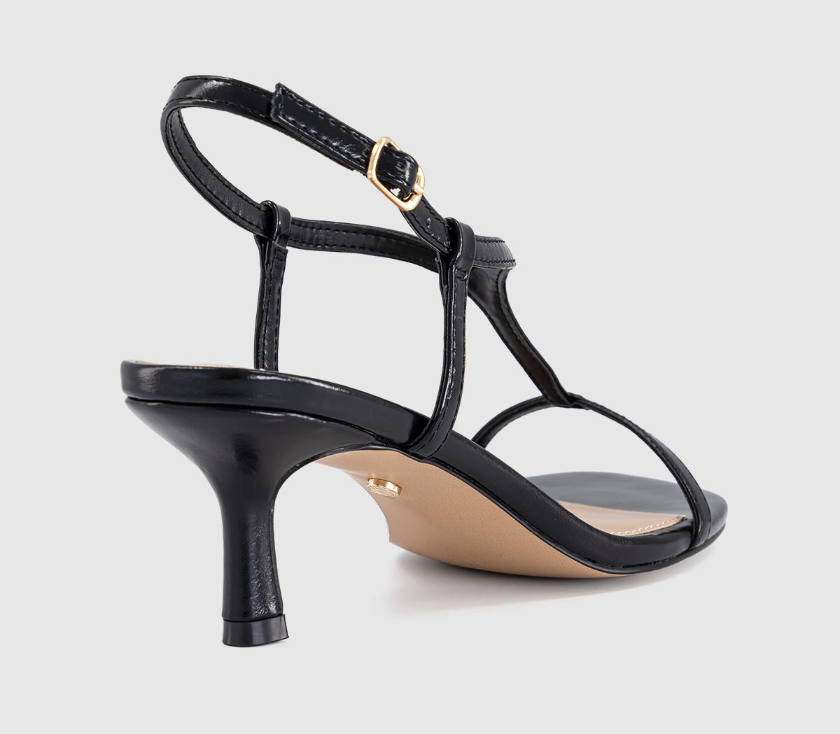 OFFICEMystery T Bar Heeled SandalsBlack