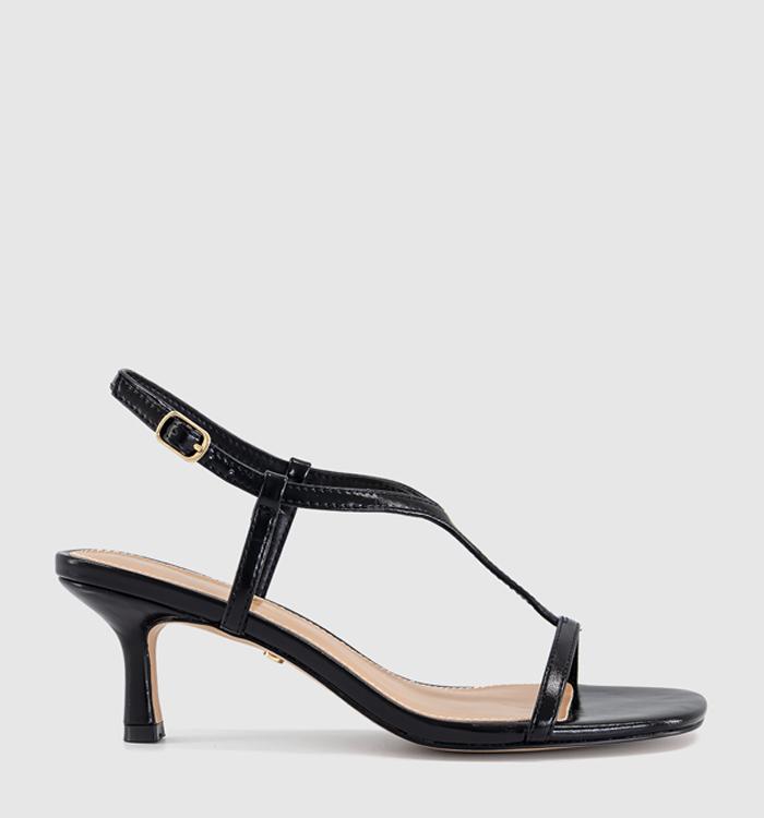 OFFICE Mystery T Bar Heeled Sandals Black