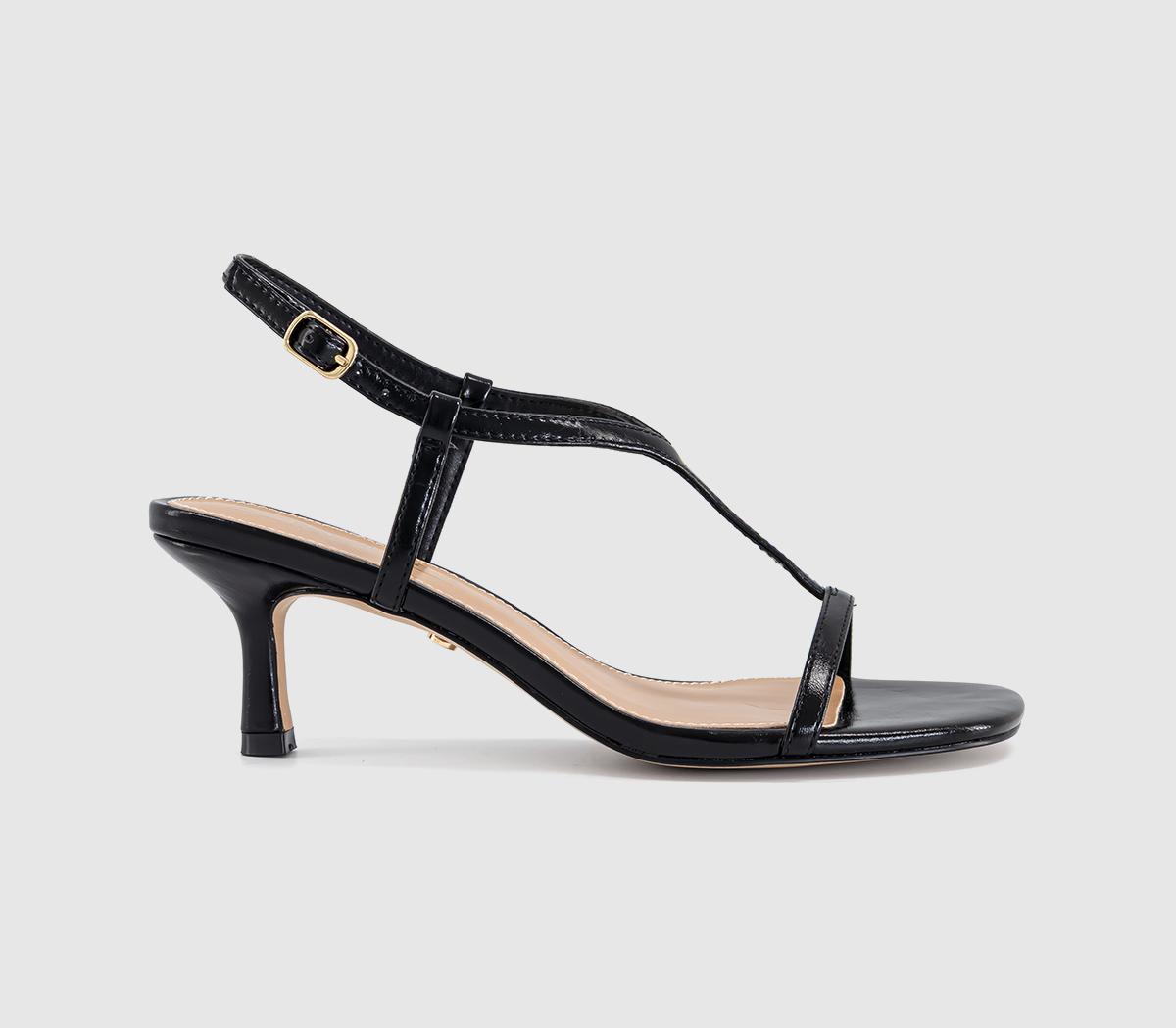 OFFICEMystery T Bar Heeled SandalsBlack