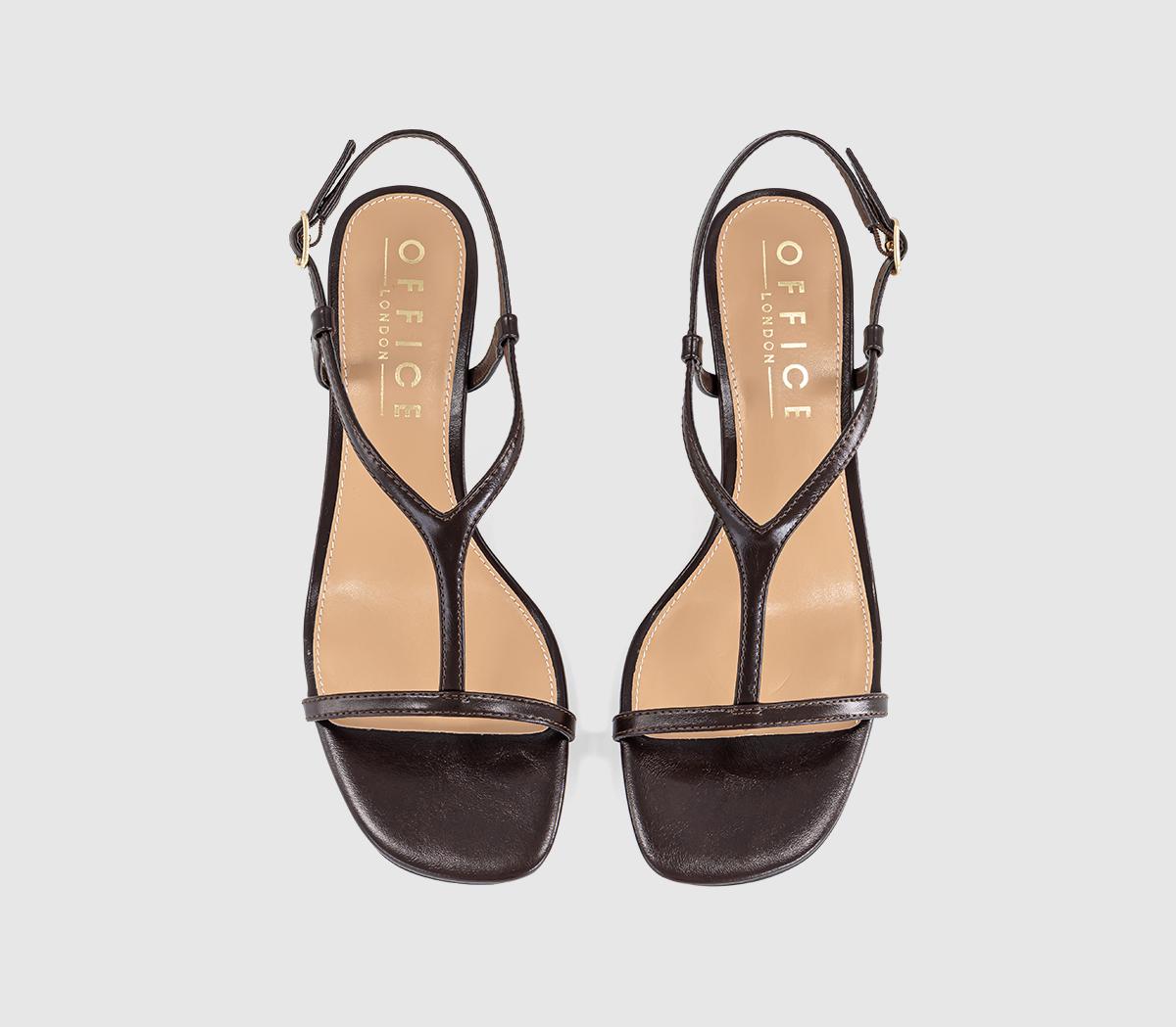 OFFICEMystery T Bar Heeled SandalsBrown