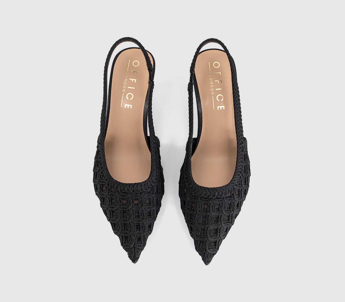 OFFICEMiami Woven Slingback HeelsBlack