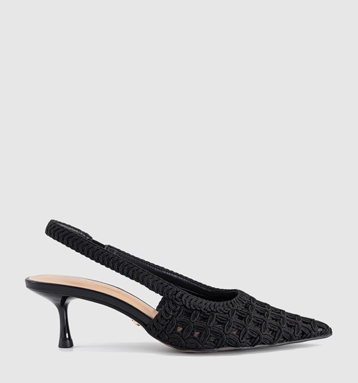 OFFICE Miami Woven Slingback Heels Black