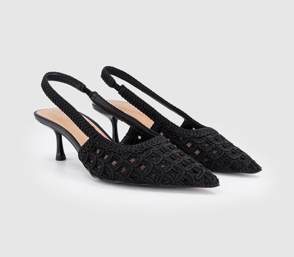OFFICEMiami Woven Slingback HeelsBlack