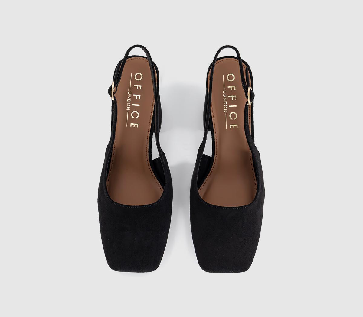 OFFICEMorris Chisel Toe Block Heels SlingbackBlack