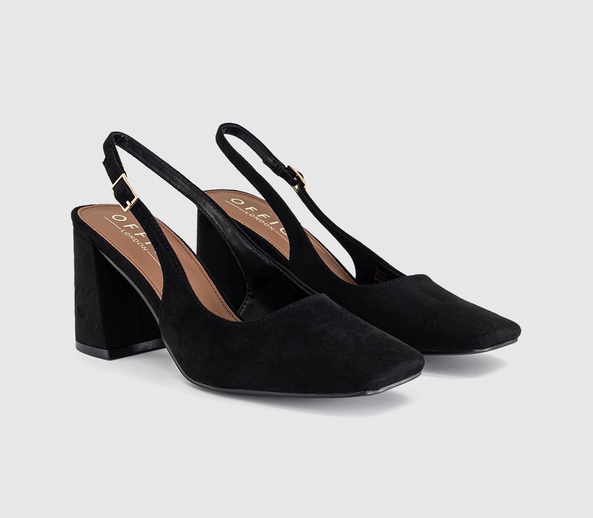 OFFICEMorris Chisel Toe Block Heels SlingbackBlack