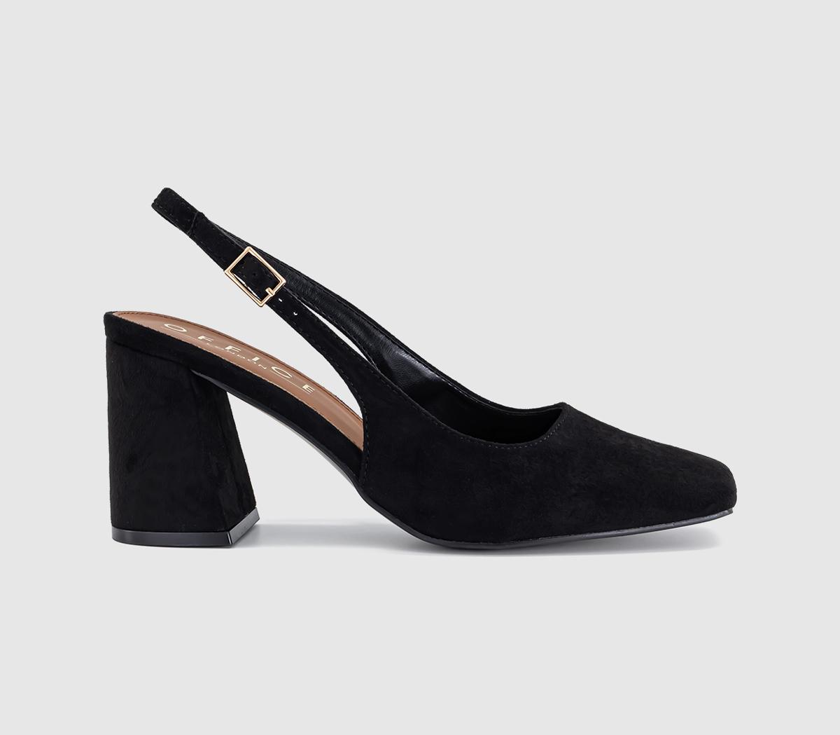OFFICEMorris Chisel Toe Block Heels SlingbackBlack