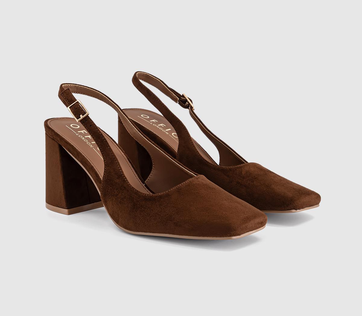 OFFICEMorris Chisel Toe Block Heels SlingbackTan