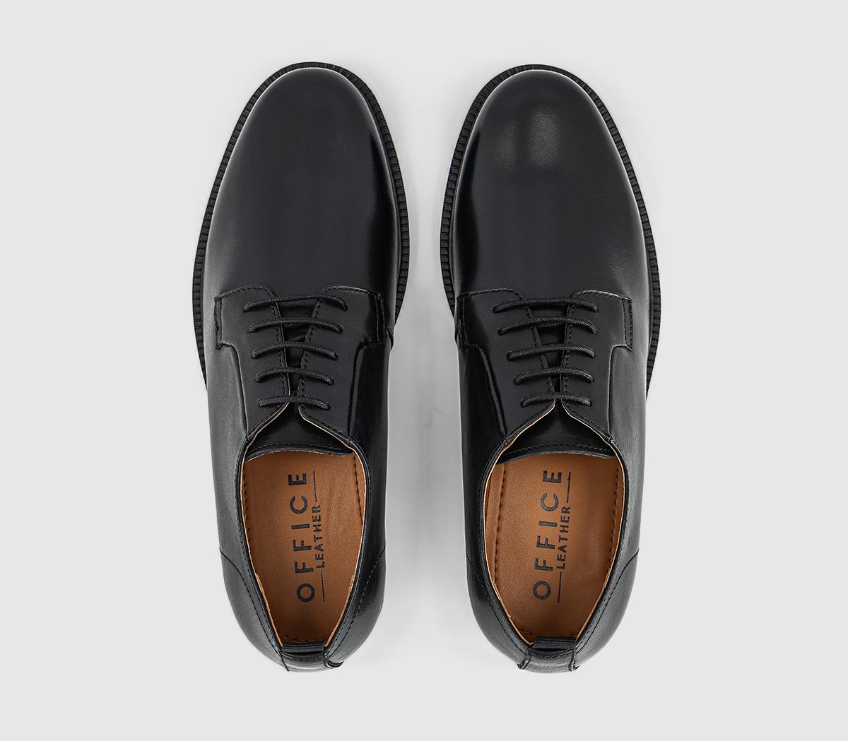 OFFICEMcgregor Plain Toe Derby ShoesBlack Leather