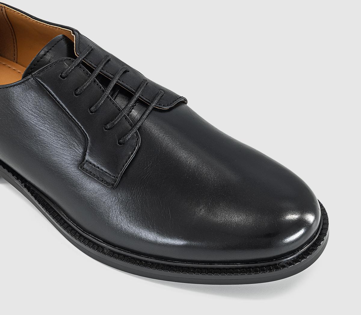 OFFICEMcgregor Plain Toe Derby ShoesBlack Leather